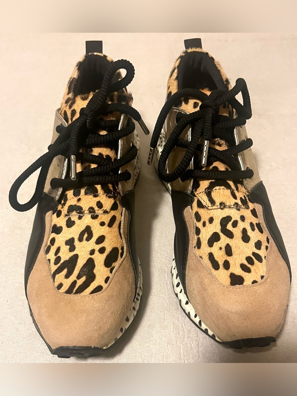 Steve Madden Cliff Multicolor Animal Print Suede Fashion Sneakers Size 8.5 - Picture 10 of 16